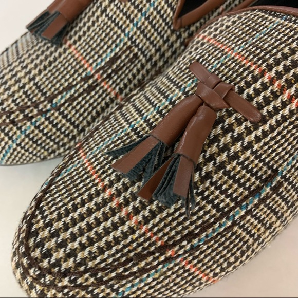 Saddle Brown Crosshatch Loafers men's size 9 - Picture 2 of 9